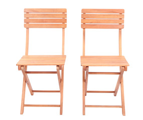 Wooden chairs isolated on white