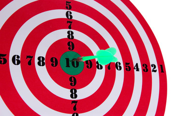 Target with dart close-up