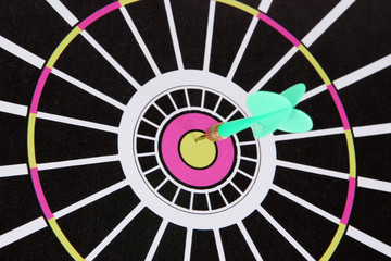 Target with dart close-up