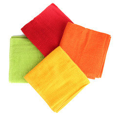 Colorful towels isolated on white