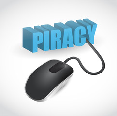 piracy sign connected to mouse illustration design