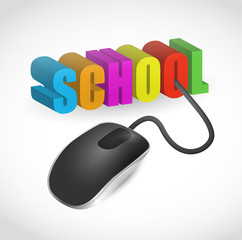 school sign and mouse illustration design