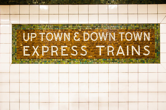 Tiled New York City Subway Train Sign