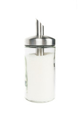 Sugar container on white