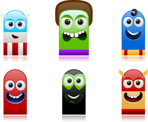 happy superhero monsters set 1