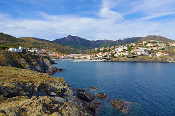 Fototapeta premium Mediterranean coast near Cerbere village in France