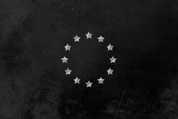Sternenkreis Europaflagge auf Tafel