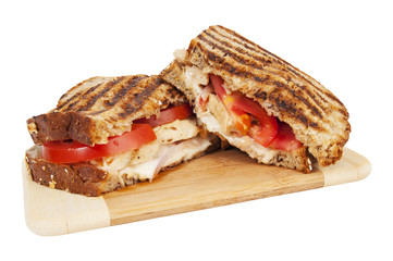 panini chicken grilled sandwich isolated