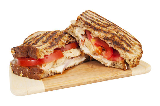 Panini Chicken Grilled Sandwich Isolated