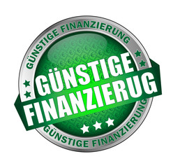 Icon Button Günstige Finanzierung grüne Typografie
