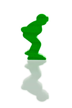 Green pawn isolated on a white background