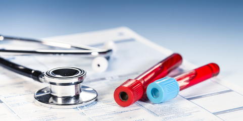 Form to fill in the results of  biochemistry blood tests