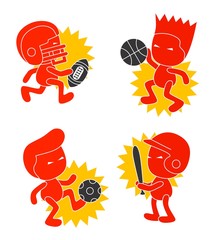 sport icon cartoon guy