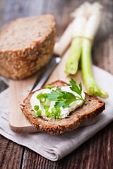 Bread with Curd and Leek