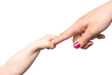 Baby hand and mother