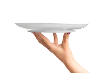Empty plate serving hand