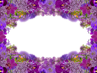 lilac color frame from flowers