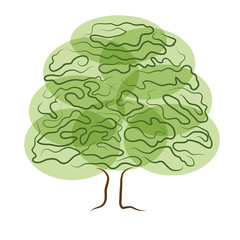 stylized tree silhouette isolated on white background