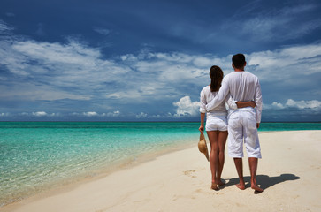 Couple on a beach at Maldives