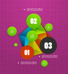 Infographics geometrical steps option banner
