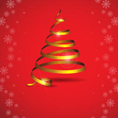 Stylized ribbon Christmas tree.