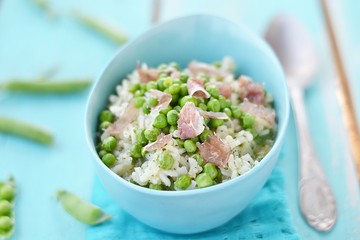 green pea risotto