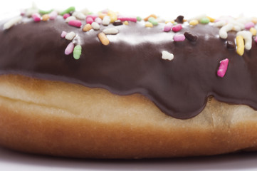 チョコレートドーナツのクローズアップ