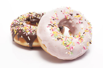 白背景に2個のドーナツ