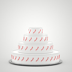 cake decorated with rising graphs