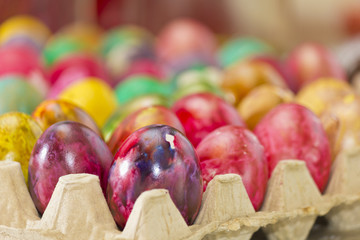 Easter eggs in various colors
