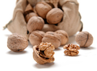 Walnuts and a bag