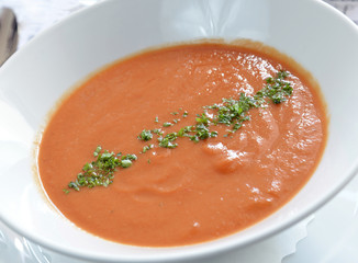Spanish cold tomato based soup gazpacho