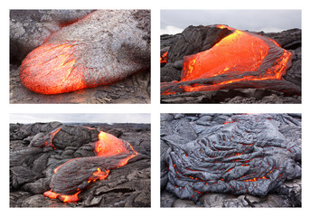 Lava flow in various forms