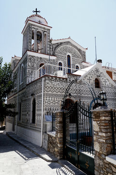 Church In Town Of Pyrgi In Greece