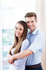 Young couple hugging