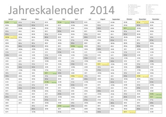 Kalender 2014 Jahresplaner Jahreskalender alle Feiertage