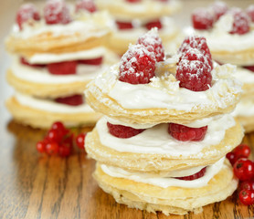 Millefeuille with raspberry