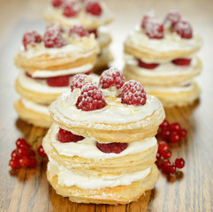 Millefeuille with raspberry