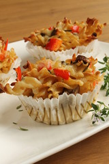 Vollkornnudelmuffins