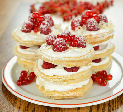 Millefeuille With Raspberry