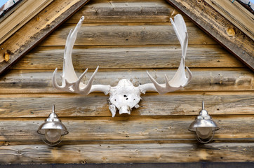 corna di cervo su edificio di legno nel Bryce Canyon