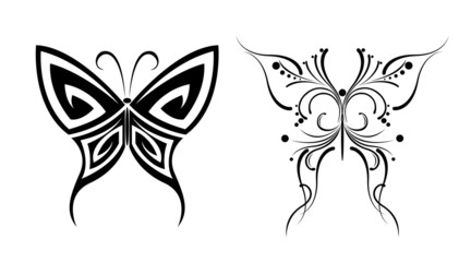 Obraz premium black and white butterfly tattoos