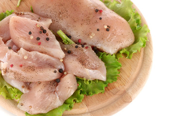 Chicken meat on board close-up