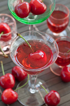Cherry liquor in little glasses