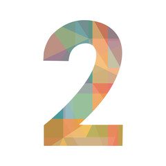 A colorful number two