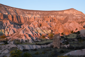Colorful arid cappadocian formations