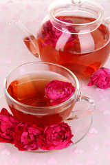 Rose tea close up