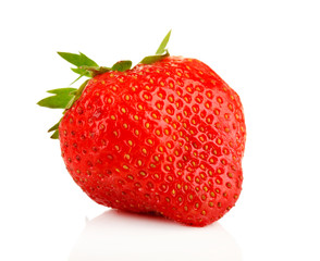Ripe sweet strawberry, isolated on white