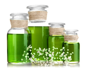 Medicine bottles isolated on white