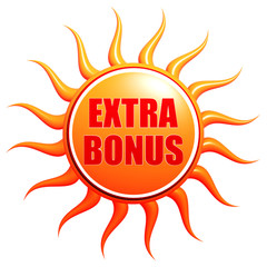 summer extra bonus in 3d sun label